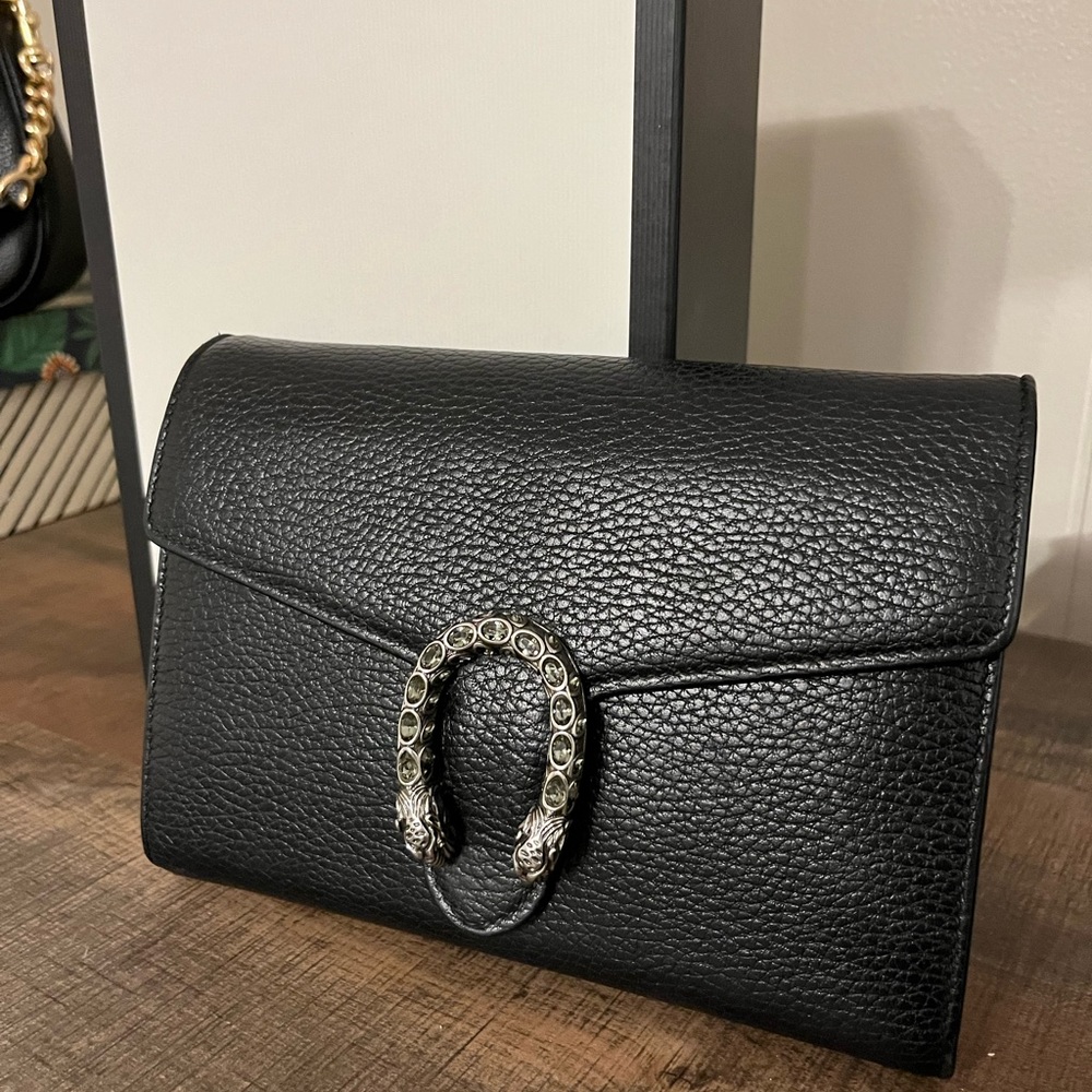 Gucci DIONYSUS MINI LEATHER CHAIN WALLET